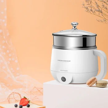 

Mini Hot Pot Stainless Steel 1.2L Capacity Electric Cooker Multi Functions 220V Portable Steamer Safety Kitchen Cooking Pot