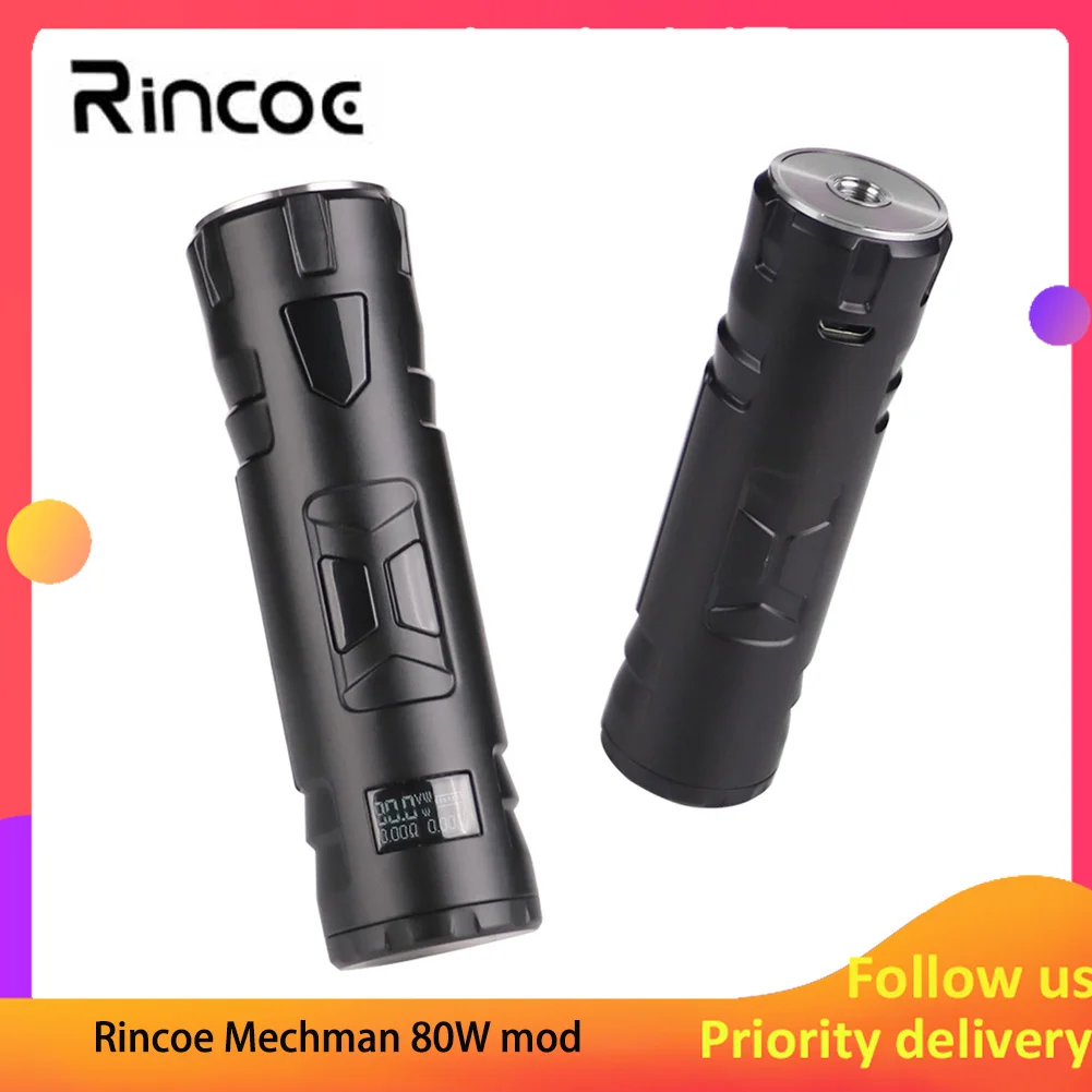 

Newest Vape Rincoe Mechman 80W mod E cigarette mod fit Mesh tank electronic cigarette mod vs vgod pro mech