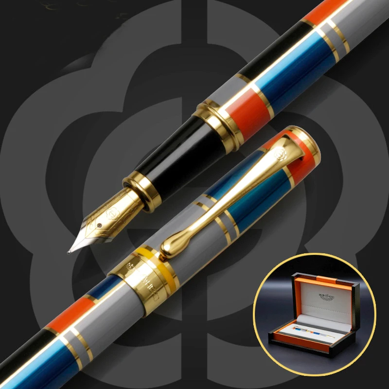 Высококачественная перьевая ручка Iraurita, чернильная ручка, полностью металлический золотой зажим, ручка stilografica Stylo plume caneta tinteiro Vulpen 3861