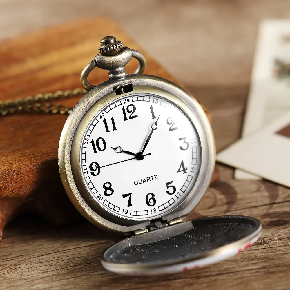 Кварцевые карманные часы с принтом «состояние свободы» для мужчин и женщин, античный бронзовый легкочитаемый Дамский часы с necklace ем, лучший подарок