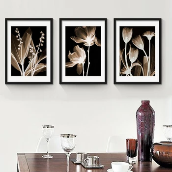 

DIY Handmade Full Diamonds Painting Wall Decor Round Rhinestone Cross Stitch Flowers Triptych Living Room Embroidery Painting