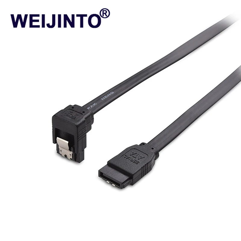 

3pcs 7 Pin 18" 45CM Serial SATA ATA For RAID DATA HDD SSD Hard Disk Drive Signal Cable 6G BP/S Straight to Right Angle cable