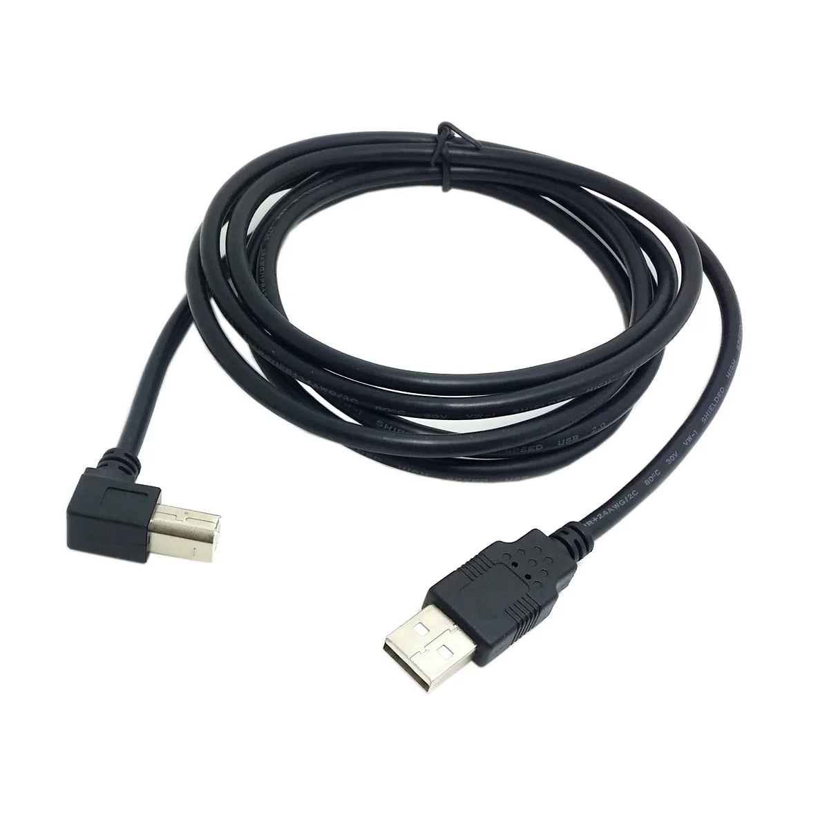 

Black USB 2.0 A Male to B Male Right Angled 90 Degree Printer Scanner Hard Disk Cable 2m