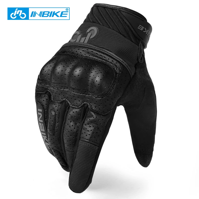 INBIKE перчатки для мотоцикла, мотоциклетные перчатки с воздушным потоком, осень-лето, перчатки для горного велосипеда, велосипедные перчатки для мотоцикла, велосипеда - Цвет: Черный