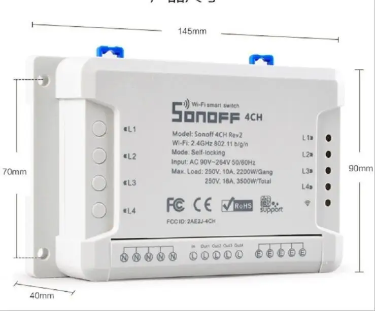 LanLan Sonoff 4CH умный Модуль Розетка WiFi беспроводной RF пульт дистанционного управления переключатель для домашней автоматизации рабочего оборудования