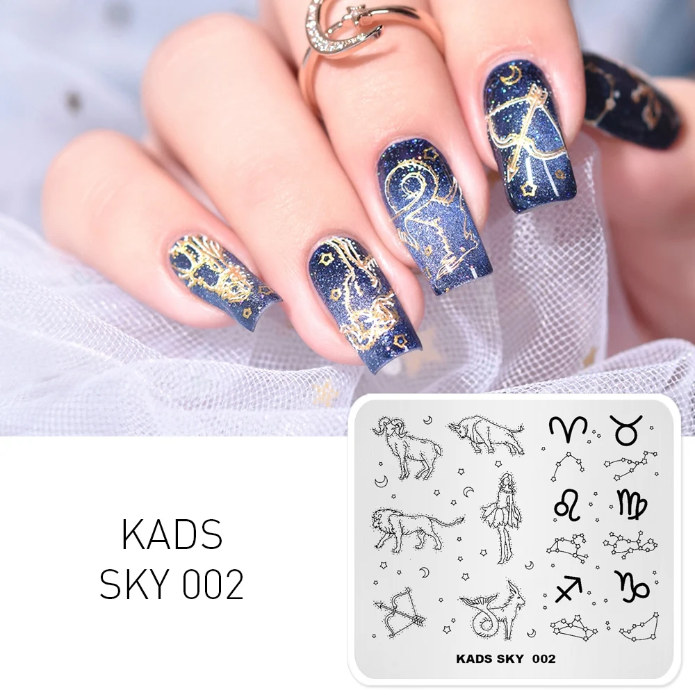 KADS 20 تصميم اختيار 1 قطعة ختم لوحة الصينية مهرجان الأزياء المحيط السماء السفر طبيعة نمط تصميم DIY صورة مانيكير لوحة