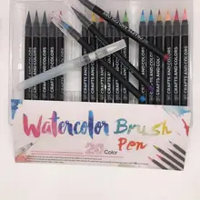 20 Цвет декоративными рисунками из силикона и мягкого щетка комплект, принадлежности для живописи для детей воды Цвет чертежный карандаш набор кистей с Цвет акварельные Маркеры Ручка