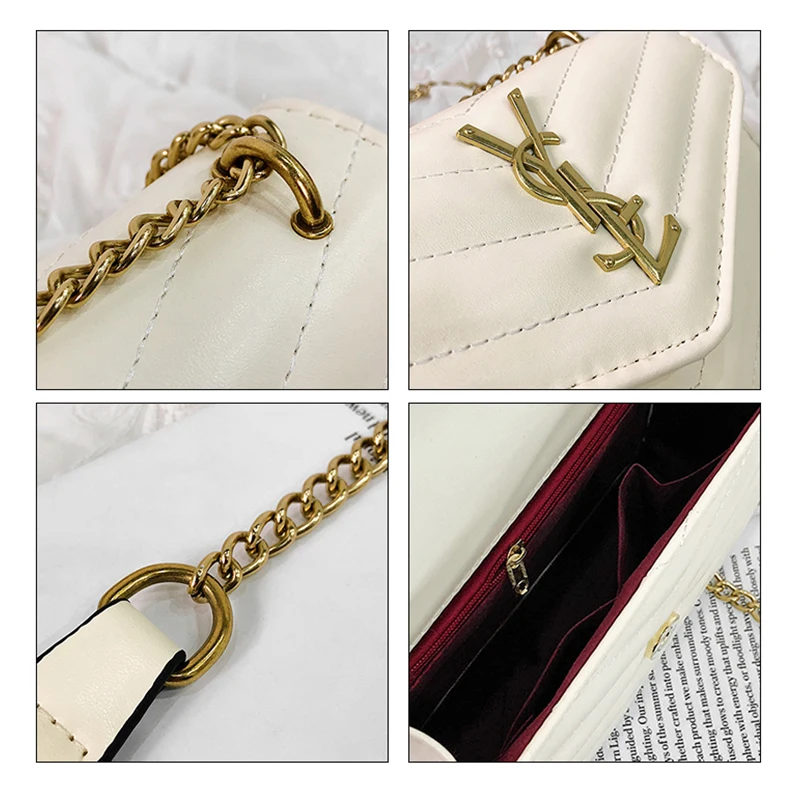 2019 Luxury Handbags Women Bags Designer Crossbody Bags for Women Clutch Leather Bag Shoulder Bags Chains Letter Fashion Flap
