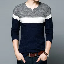 Мужской свитер зимний Молодежный модный мужской повседневный скручивающийся v-образный вырез мужской свитер