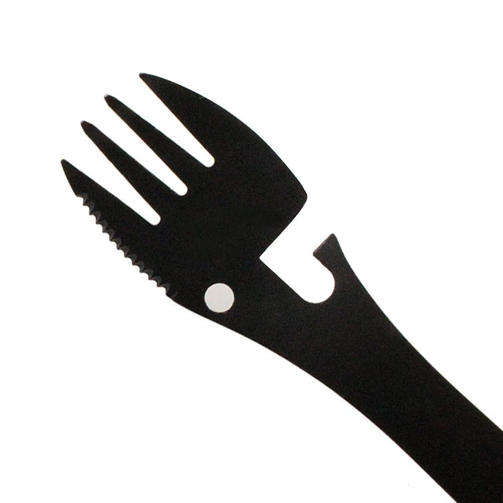 5in1 Stainless Can be used as a bottle opener Portable Outdoor Camping Picnic Spoon Tableware Fork Spork Tool | Спорт и развлечения