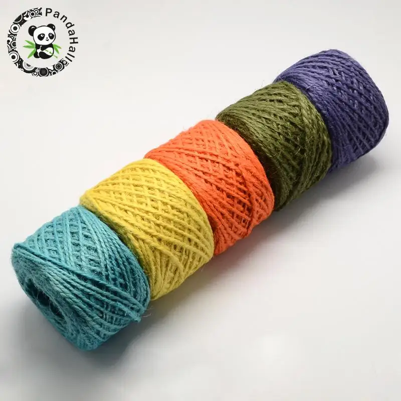 

Hemp Cord Twine String, 2 Ply, for Jewelry Making, Mixed Color, 2mm; 50m/roll; 35rolls/bag