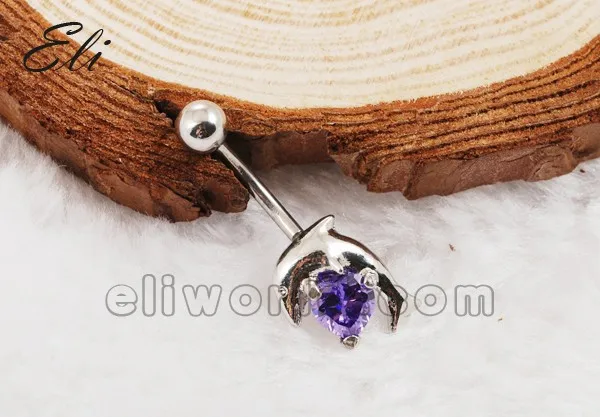 10 шт. в форме сердца горный хрусталь дельфин пупка пресс кольцо|rhinestone jewellery|rings