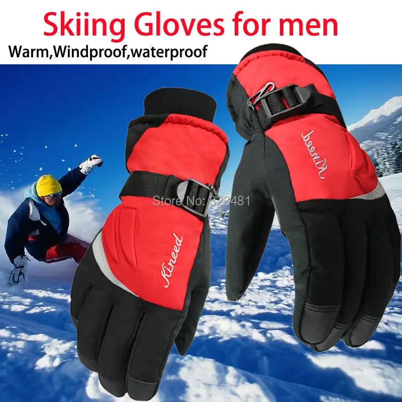 Buy High quality Ski Gloves men Winter Warm Sport