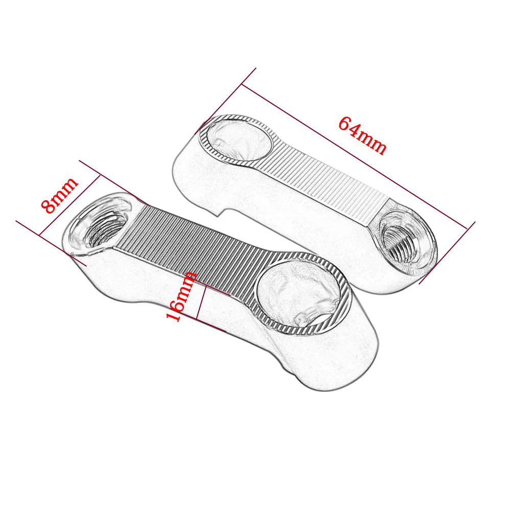 2 шт. CNC мотоциклетное зеркало Riser 8 мм 10 мм Универсальный Мотоцикл зеркала адаптер зеркало для мотоцикла расширитель расширение адаптера переменного тока M10 M8