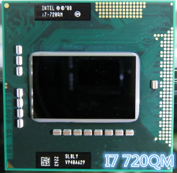 Центральный процессор intel для ноутбука i7 720QM 6M Cache 1 6 ГГц до 2 8 SLBLY PGA988 45 Вт