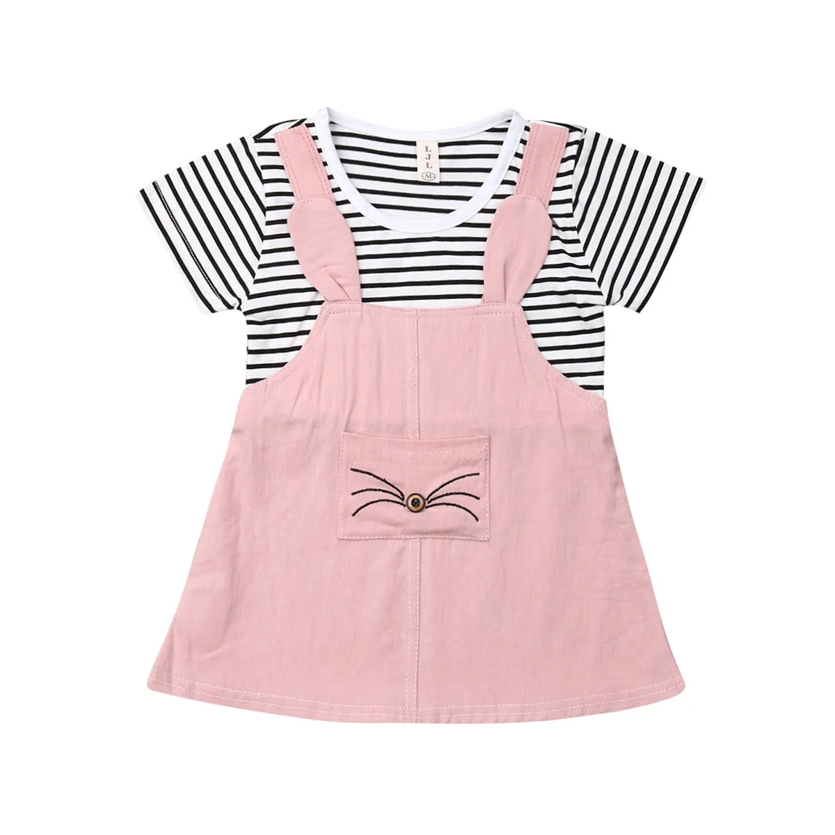 

Cat Baby Kids Toddler Girls Cute Bandage Suit Mini Dress Short Sleeve Princess