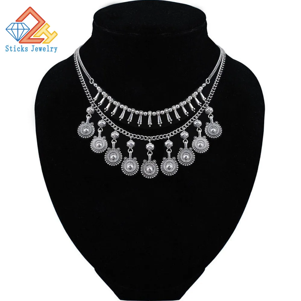 

Vintage Double Layer necklace Fashion Simple constellation Chokers Necklace Jewelery Double Layer Chocker For Women Jewelry