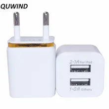 QUWIND 1A двойной USB выход электронное покрытие AC зарядное устройство адаптер ЕС стандартный для iPhone 6 6s 7 8 x samsung S6 S7 S8 S9 HuaWei