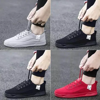 

Spring New Korean Version Trend Men'S Casual Sports Shoes Versatile Lace-Up Students Hard-Wearing & Anti-Skid Canvas Shoes Male