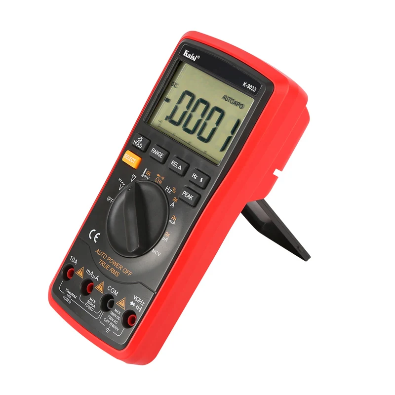 K-9033 Высокоточный мультиметр автоматический диапазон ЖК-дисплей 4 цифровой дисплей мультиметр Конденсатор Измерение температуры для ремонта телефона