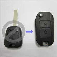 Top Quality For Peugeot 307 2 Buttons Modified Folding Flip Remote Key Shell HU83 Blade With Groove ,Replacement Car Key Case