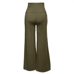 Для женщин Высокая талия широкие брюки Штаны стороны молнии сплошной Цвет более Размеры расклешенные Длинные свободные пот Штаны женские