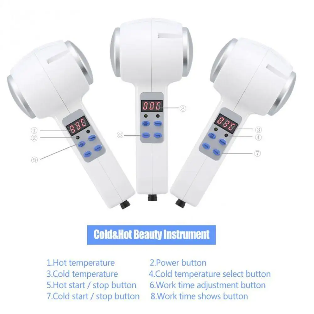 Original Hot Cold Hammer Ultrasonic Cryotherapy Skin Rejuvenation Face Lifting Massager Facial Body Beauty Equipment | Красота и