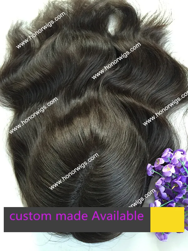 

Natural hairline middle part style toupee natural wave natural black color  women toupee HT266 custom order