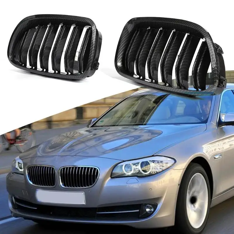 

2pcs Carbon Fiber Look Front Kidney Grilles for F10 F18 5 Series 2010-2015