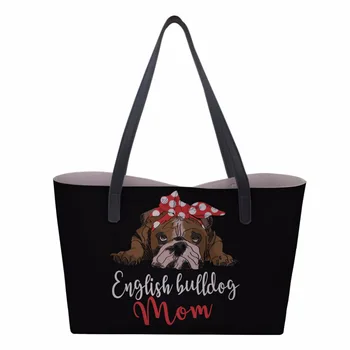 

Customized English Frengch Dog Handbags for Girls Casual Messenger Hand Bag Animal Puppy Shoulder Shopping bag Women Beach Bag