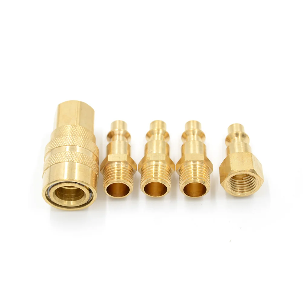 5pcs Quick Coupler set 1/4" Brass Quick Coupler Set Solid Air Hose