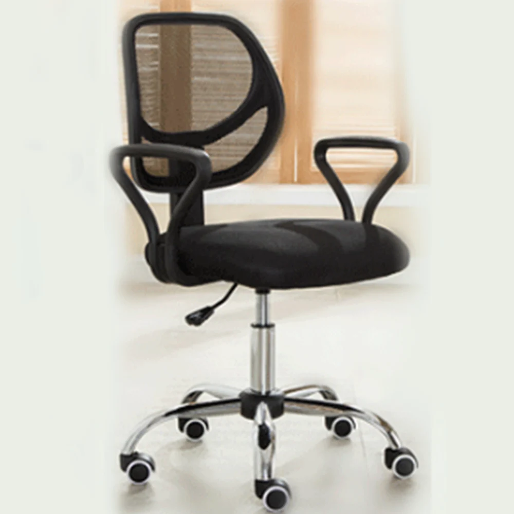 Пластиковые сползают для работы в офисе, стул для сотрудников компании, компьютерное кресло для совещаний, стул для коммерческих экономик - Цвет: black