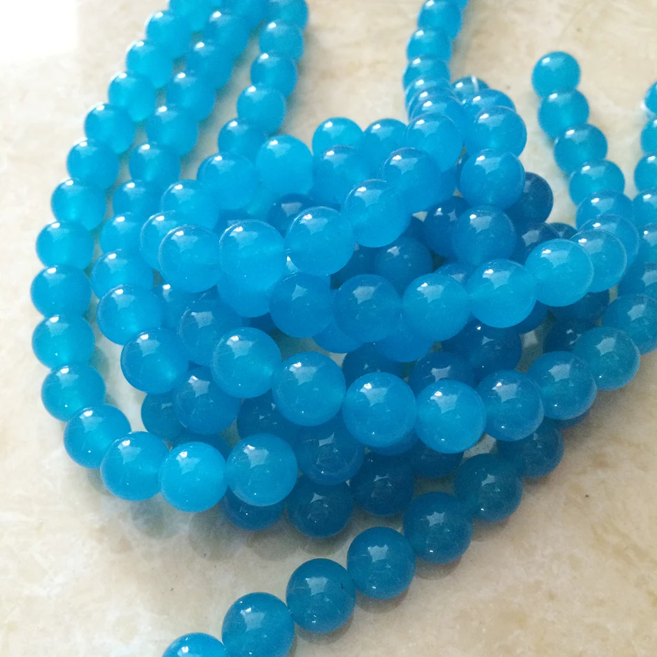 Buy Sky blue natural stone jades 4mm 6mm 8mm10mm 12mm