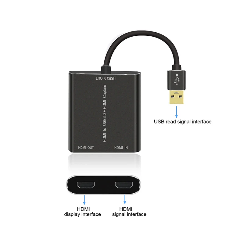 

Hot Dual Hdmi To USB 3.0 Video Capture Converter Full HD 1080P Game Collection Card Device Video Audio Capture Cable Dropship