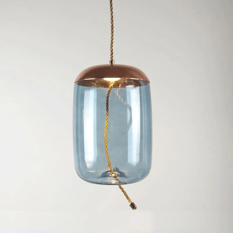 Домашний деко современный промышленный светильник синий стеклянный подвесной светодио дный LED art deco Nordic белый hanglamp для отеля Кухня Спальня Салон