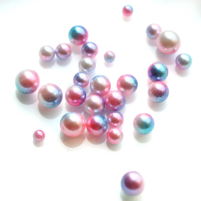 

Mixed Size 3mm-8mm magic color No holes ABS round imitation pearl garment beads clothes, shoes decoration accessories