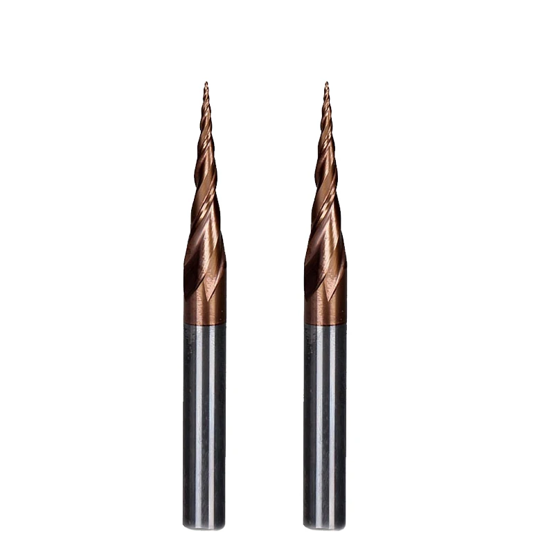 2 шт. R0.25 * D6 20 50L 2F HRC55 Вольфрамовая твердосплавная коническая шариковая Концевая