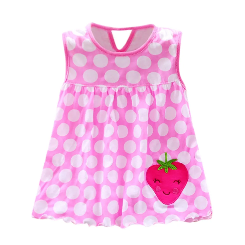 

2019 summer children's clothing explosion Sweet and lovely cartoon striped dress Dress Dot Striped Tees Dress #Zer
