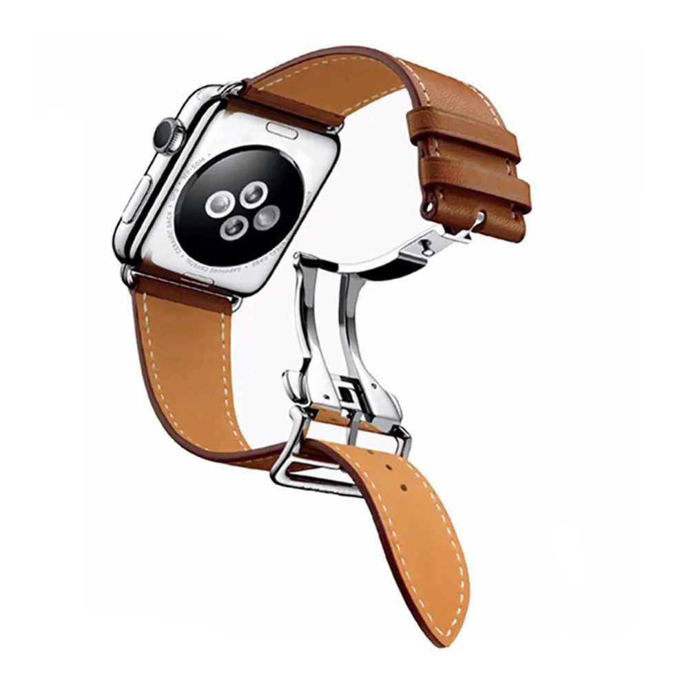 Кожаный ремешок для apple watch band 4/3 iwatch band 42 мм/38 мм 44 мм 40 мм браслет часы correa одиночный Тур Пряжка ремень