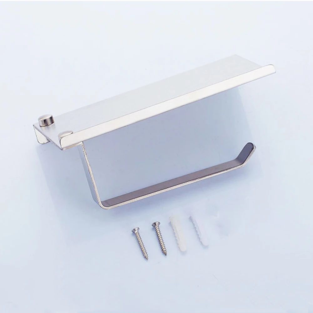 Bathroom Toilet Roll Paper Holder Wall Mount Stainless Steel Paper Phone Holder With Storage Shelf Rack Bathroom Accessory Parts Bathroom Toilet Roll Paper Holder Wall Mount Stainless Steel Paper Phone Holder With Storage Shelf Rack Bathroom Accessory Parts