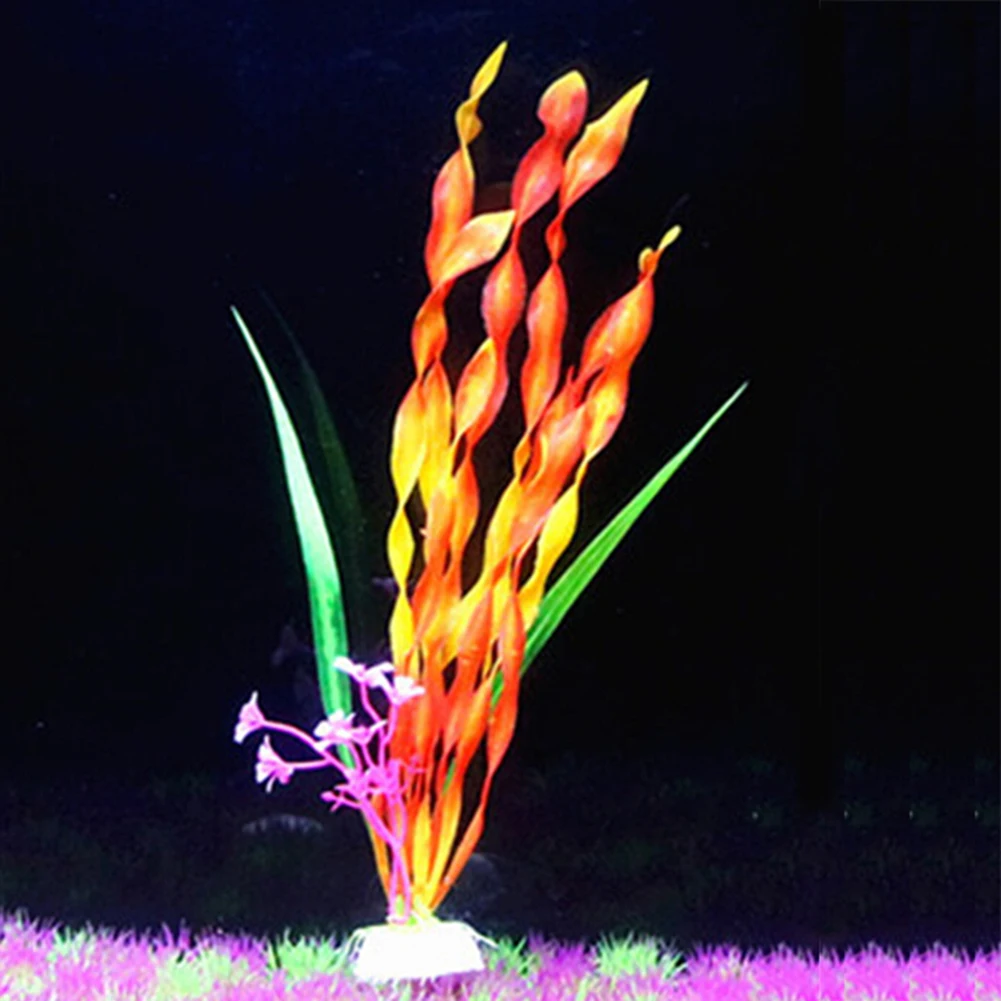 

31CM Ceramic base Colorful Aquatic Plants Aquarium Landscaping Simulation Aquatic Plants Fish Tank Decor Crafts scenery
