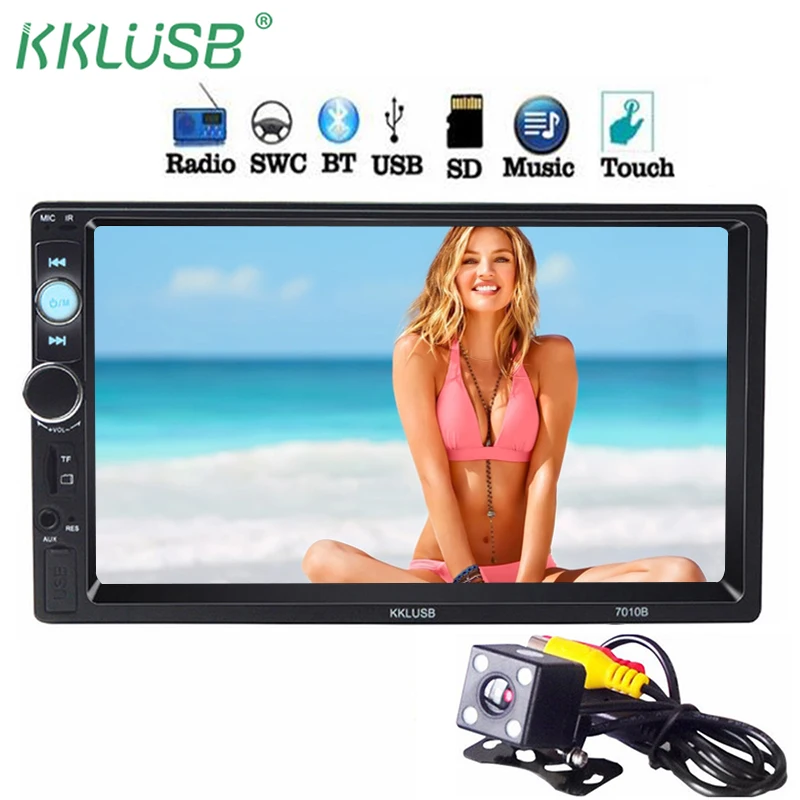 

autoradio 2 din General Car Models 7'' inch LCD Touch Screen Bluetooth car radio player car audio aux support Rear View Camera