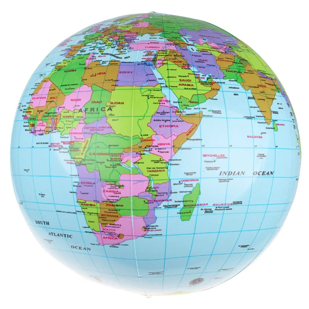 

Inflatable World Globe Map Balloon Beach Play Children Kids Toys Teach Educational Intelligence Geography Tools 40cm PVC