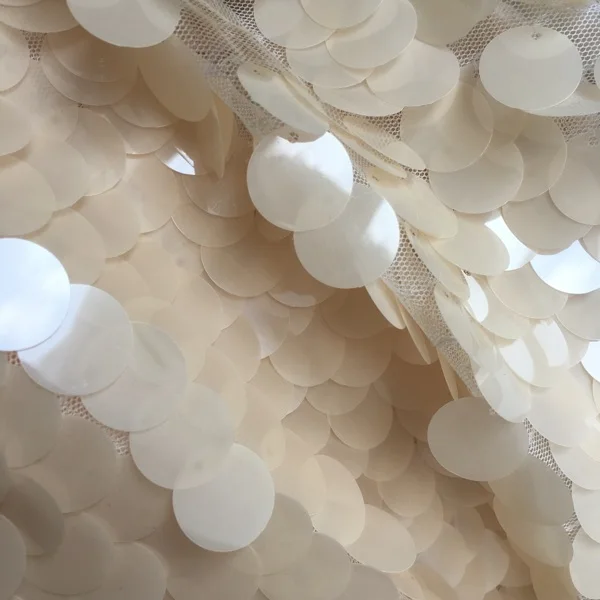

Champagne beige color net cloth fabrics sequins lace sequins cloth DIY Handmade Dress Material width 130cmX45cm