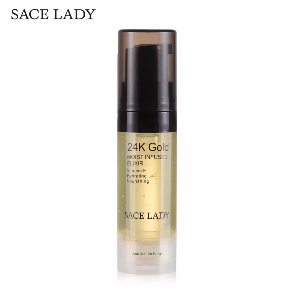 

SACE LADY 24K Gold Infused Elixir Oil Face Makeup Primer 6/15ML Skin Care Esstential Oil Base Foundation Primer Pores Maquiagem