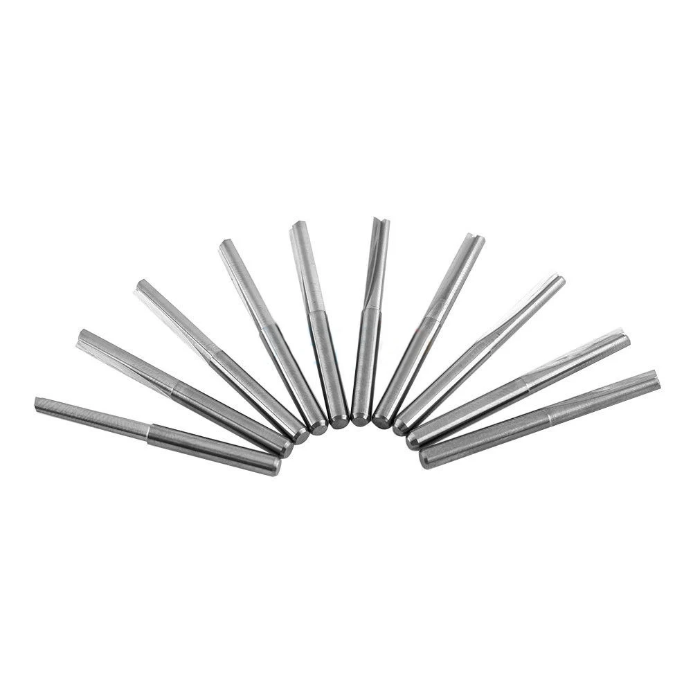 10pcs/lots New 3.175mm 22mm Carbide 2 Flute End Mill CNC Router Bit Milling Cutter