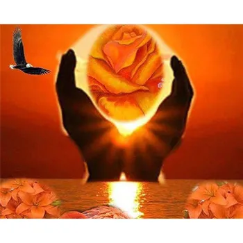 

Free shipping Diy diamond painting kit 3D Diamond cross stitch sunshine hopeful hands pattern rhinestone embroidery hobbi crafts