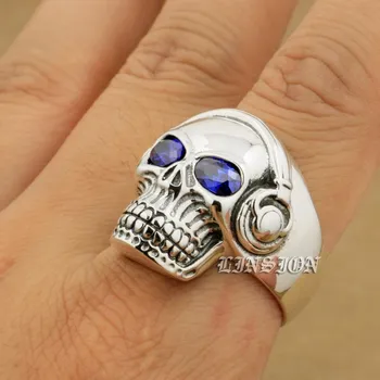

Purple CZ Eyes 925 Sterling Silver DJ Skull Studio Music Headphone Mens Boys Biker Rock Punk Ring 8Y411 US Size 7 to 15
