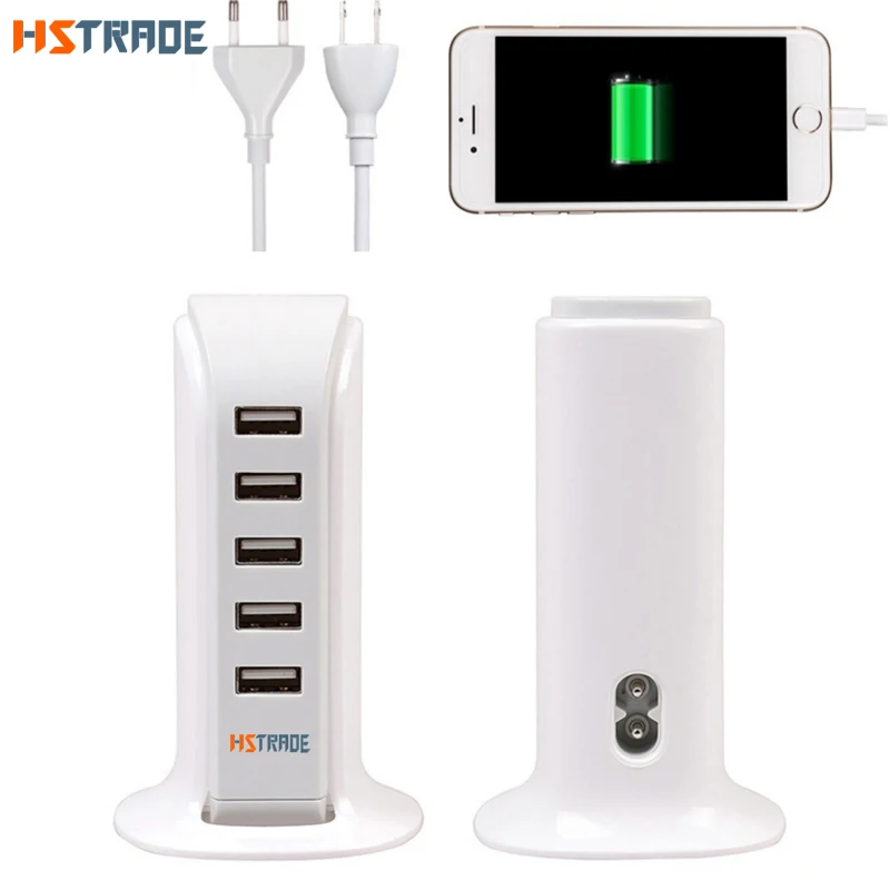 HSTRADE штепсельная вилка европейского стандарта 5 портов многостенное USB зарядное