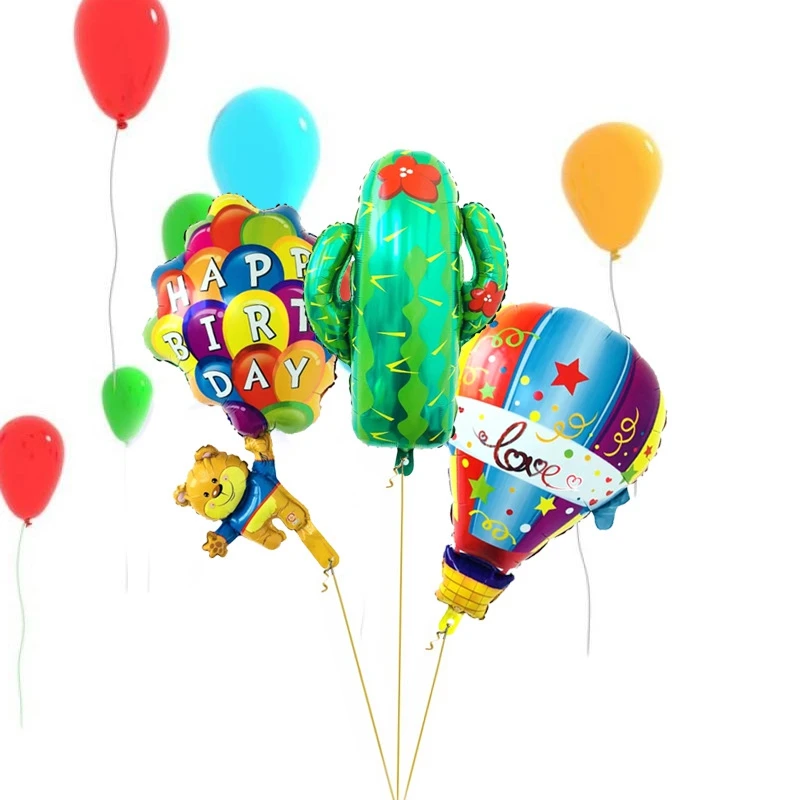 Green-Cactus-Balloons-Green-Party-Inflatable-Decoration-Hot-Air-Balloons-Birthday-Bears-Parachute-Party